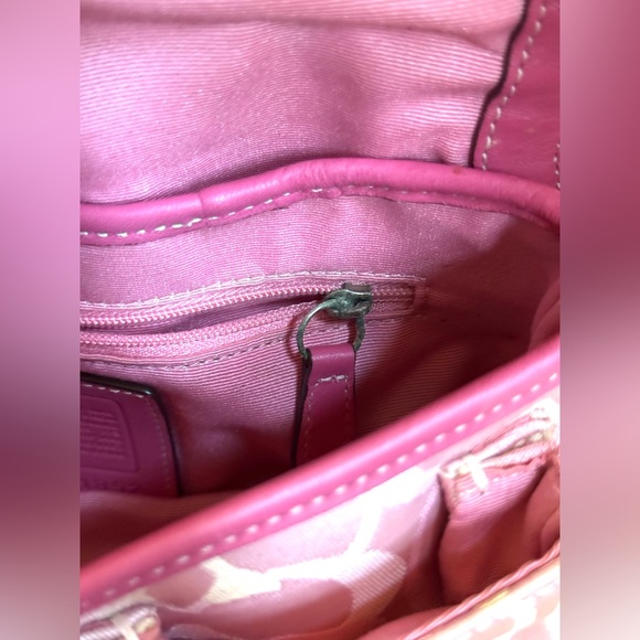 Vintage Y2K Coach Pink SoHo Canvas Buckle Flap Shoulder Purse Bag - Picture 12 of 16